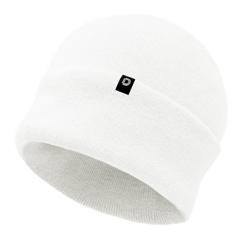 DALIXÂ® 12" Knit Beanie Hat in White - Image 2